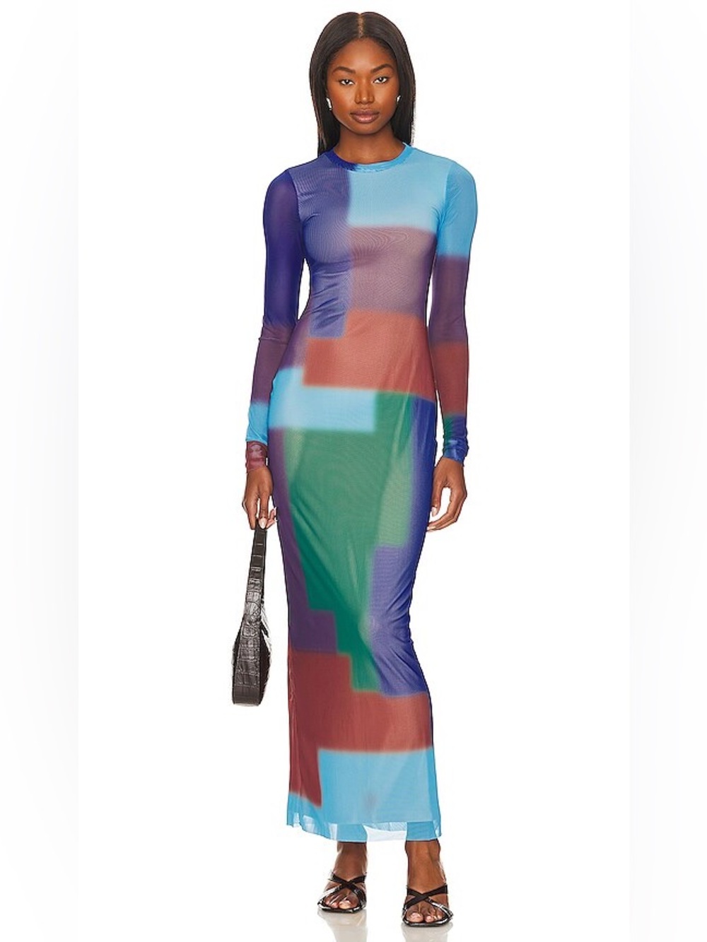 AFRM Didi Dress in Blur Block Geo